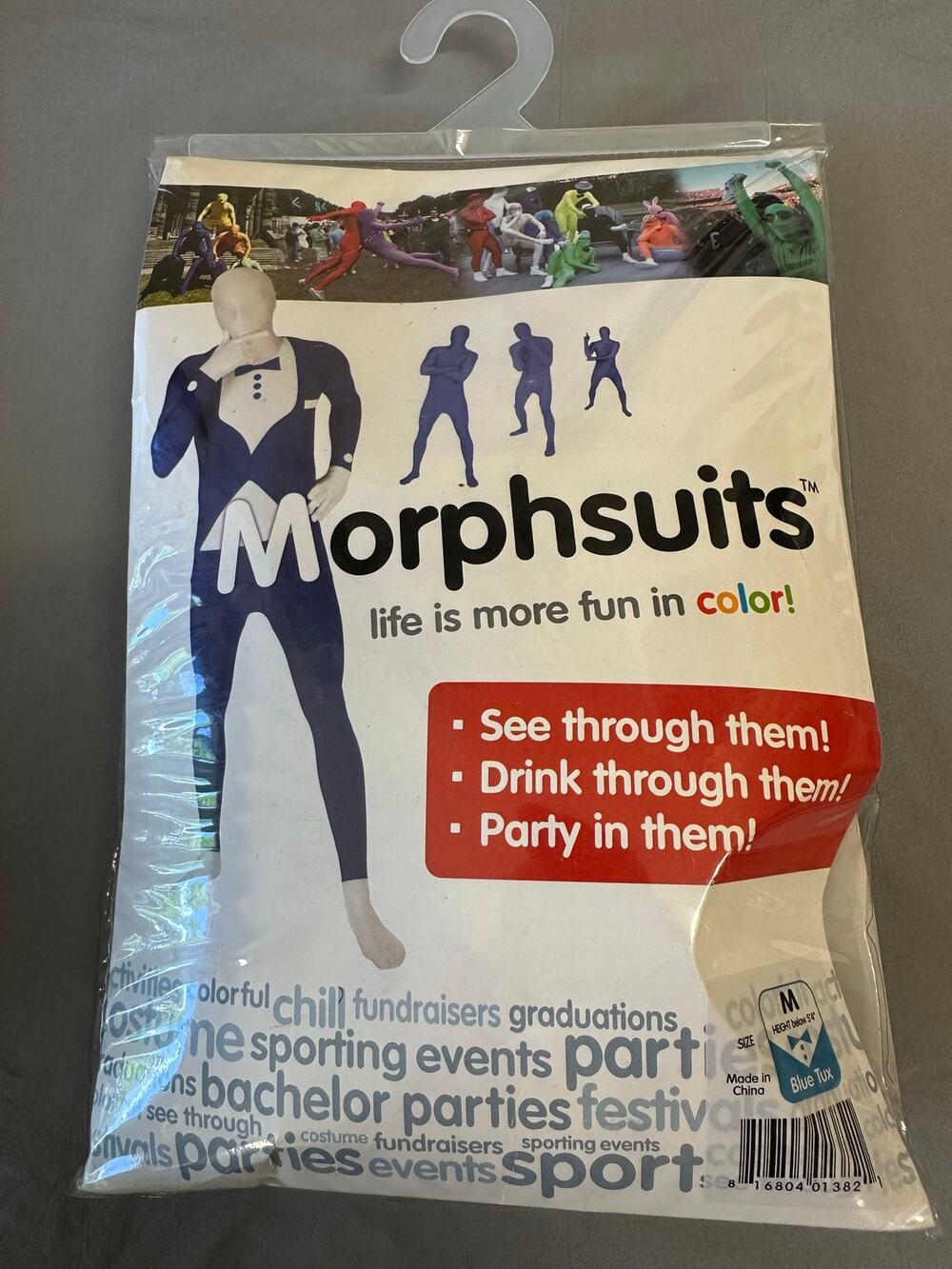 Morphsuit Blue Tuxedo Tux Noir Adult Halloween Costume Medium